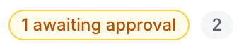 Badge in the Postopus calendar reading 1 awaiting approval